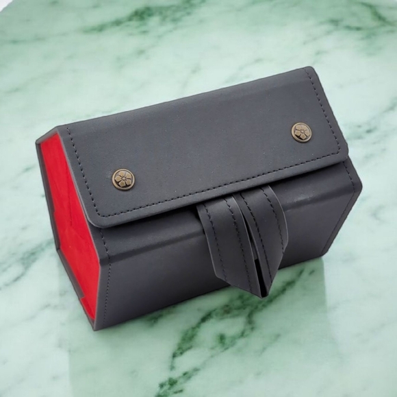 Black and Red Pentagon Sunglasses Eyeglasses Hanging Travel Case - Picture 1 of 5